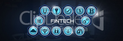 Fintech various business icons