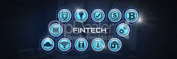 Fintech various business icons