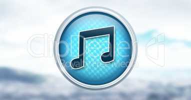 Music note icon in landscape