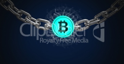 Chain holding bitcoin graphic icon