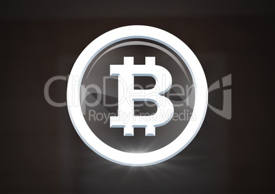 glass circular bitcoin graphic icon