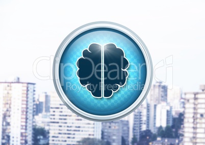 Brain icon in city