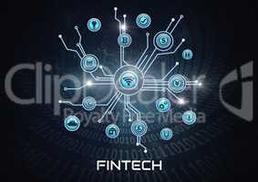 Fintech Business icons connected