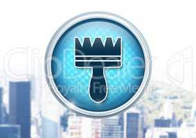 Clean brush icon in city
