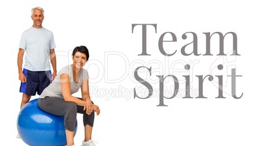 Team Spirit text and fitness couple