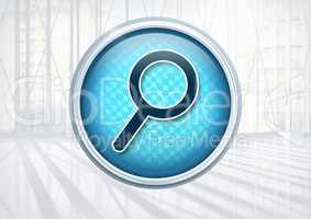 Magnifying glass search icon in city office