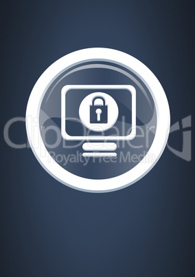 Security lock icon on computer