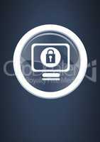 Security lock icon on computer