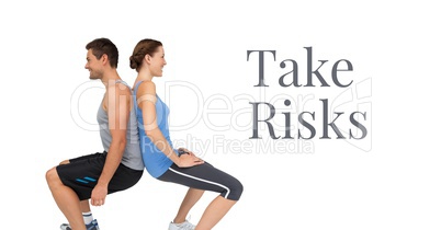 Take risks text and fitness couple