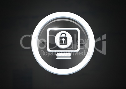 Security lock icon on computer