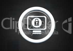 Security lock icon on computer