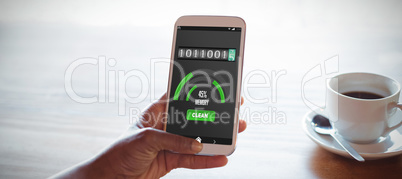 Composite image of mobile display with memory cleaner