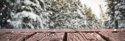 Composite image of snow falling