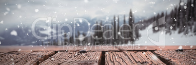 Composite image of snow falling