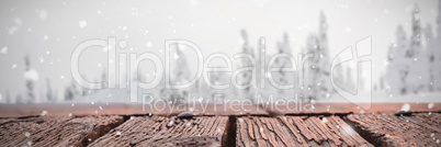 Composite image of snow falling