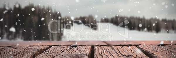 Composite image of snow falling
