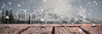 Composite image of snow falling