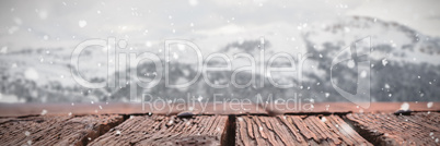 Composite image of snow falling