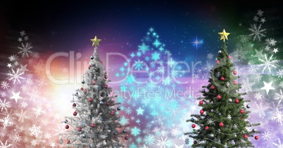 Snowflake Christmas tree colorful pattern shapes for New Year