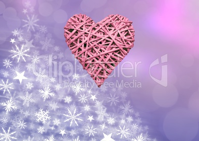 Pink woven and Heart Snowflake Christmas pattern