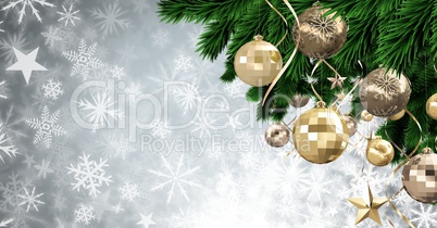 Christmas bauble decorations and Snowflake Christmas pattern