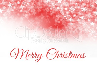 Merry Christmas text and Snowflake Christmas pattern and blank space on red