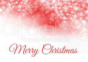 Merry Christmas text and Snowflake Christmas pattern and blank space on red