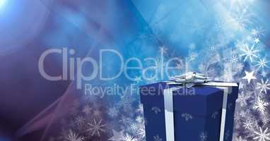 Gift box and Snowflake Christmas pattern