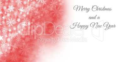 Merry Christmas and a Happy New Year text and Snowflake Christmas pattern and blank space