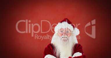 Santa with red background