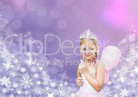 Fairy princess frozen girl and Snowflake Christmas patterns