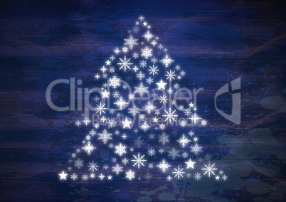 Snowflake Christmas tree pattern shape