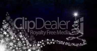 Snowflake Christmas tree pattern shape glowing