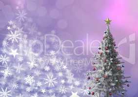 Christmas tree and Snowflake Christmas pattern