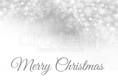 Merry Christmas text and Snowflake Christmas pattern and blank space on grey