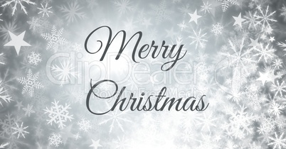 Merry Christmas text and Snowflake Christmas pattern