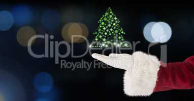 Santa holding Snowflake Christmas tree pattern shape