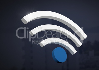 Wi-Fi symbol icon and dark background