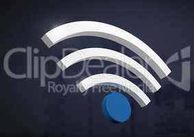 Wi-Fi symbol icon and dark background