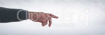 Hand pointing with white background