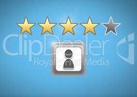 User profile and review rating stars