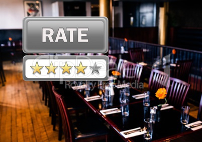 Rate button and star reviews in restaurant