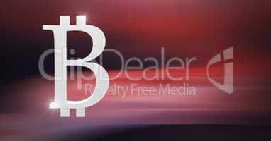 bitcoin symbol icon with motion red background