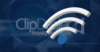 3D wi-fi icon with blue background