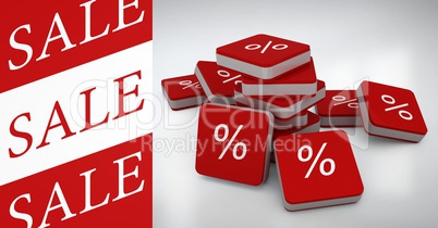 Sale tag with percent symbol icons