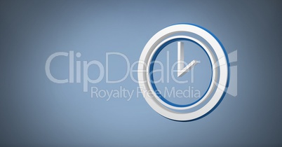3D clock icon with blue background