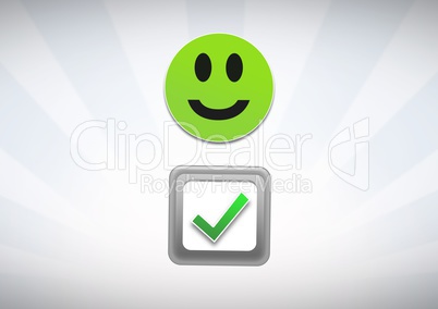 correct tick and smiley face