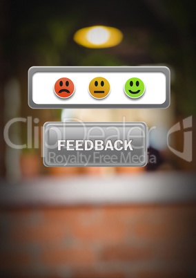 feedback button with smiley face satisfaction icons