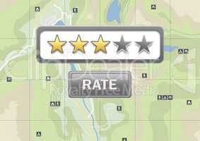 Rating stars and rate button on map locations