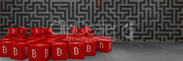 bitcoin symbol icons and maze